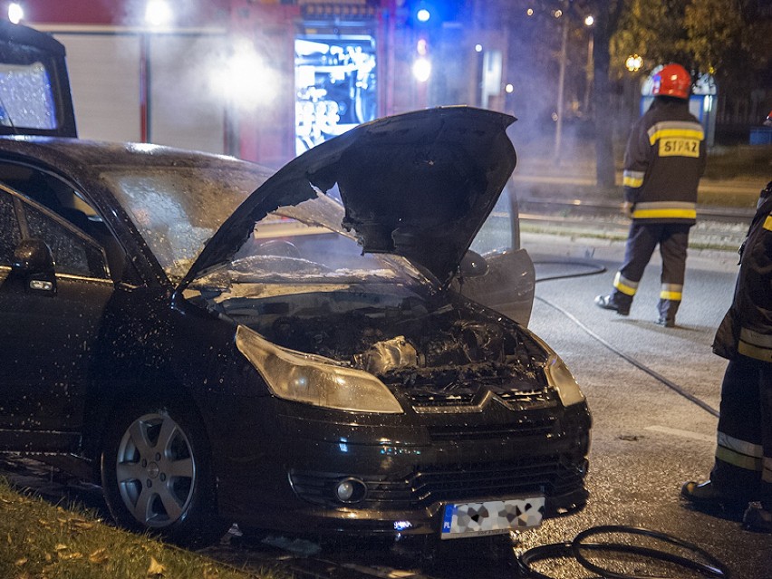 Pożar samochodu na Puławskiej