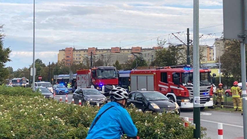 Wypadek w Krakowie przy Domu Handlowym Wanda.