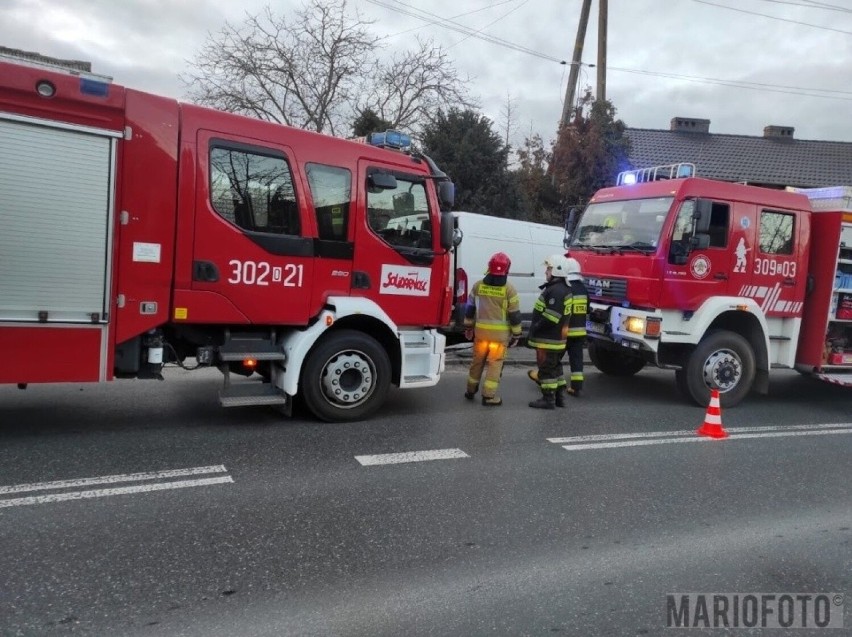 W Dobrzeniu Wielkim dostawczy bus uderzył w słup i...