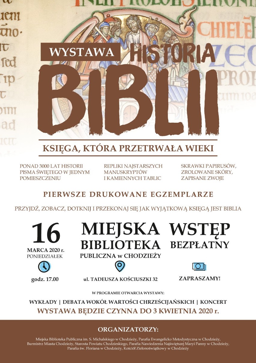 Biblioteka w Chodzieży zaprasza na wystawę o Biblii. Można będzie poznać 3 tysiące lat historii Pisma Świętego