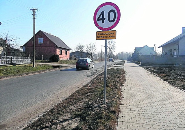 Takie znaki pojawiły się w kilku miejscach przy drogach powiatowych, m.in. w Wilkowie Polskim