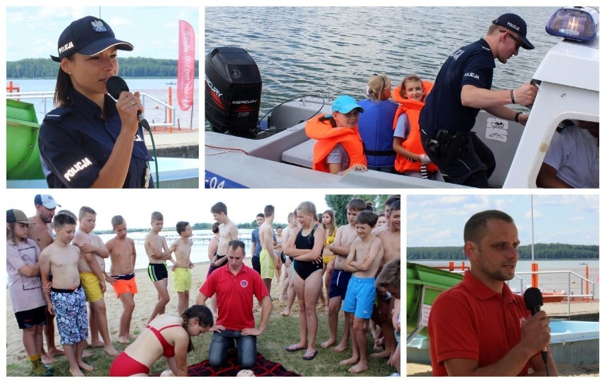 „Kręci mnie bezpieczeństwo… nad wodą” - Piknik prewencyjny na plaży w Łazienkach, nad jeziorem Błędno. Zbąszyń - 11 lipca 2019