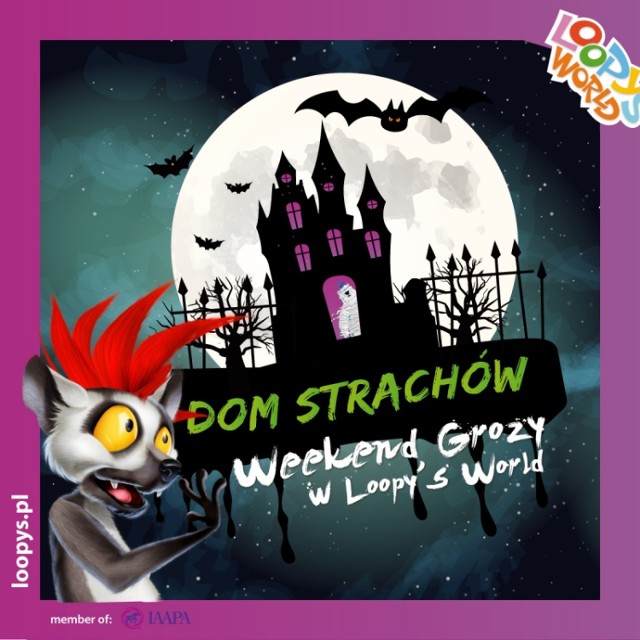 Halloweenowy Dom Strachów
30 i 31 października Loopy's World (Bielany, ul. Czekoladowa 20) zamieni się w Halloweenowy Dom Strachów. Dzieci odwiedzą dom Baby Jagi, poszukają skarbów w grobowcu i zjadą wagonem do kopalni. Zabawy na Halloween zaczynają się od godz. 15:00, Loopy's World czynne w godz. 10:00 - 21:00. Wejście dla dziecka w wieku 1-13 lat od 19 zł za godzinę, dzieci poniżej roku oraz powyżej 13 lat (jeśli wchodzą jako opiekunowie) bawią się za darmo.