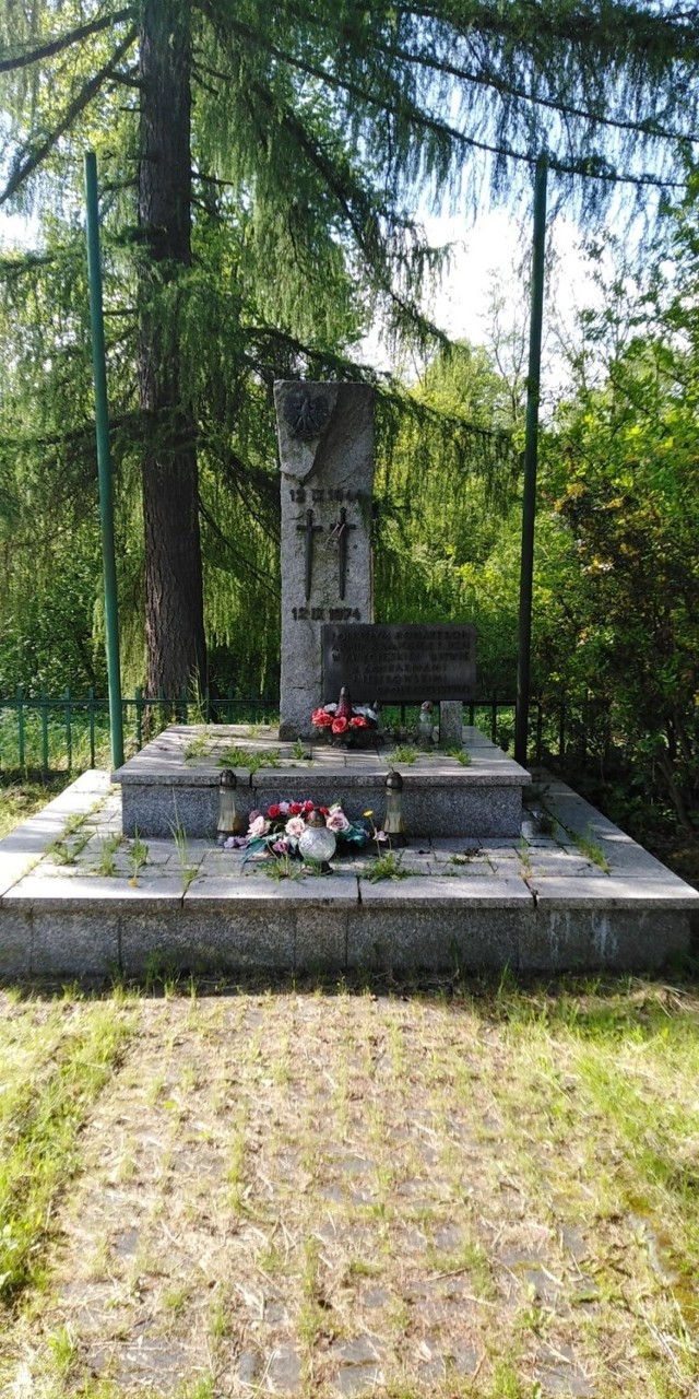Pomnik stoi w miejscu, w pobliżu którego w 1944 roku została stoczona bitwa