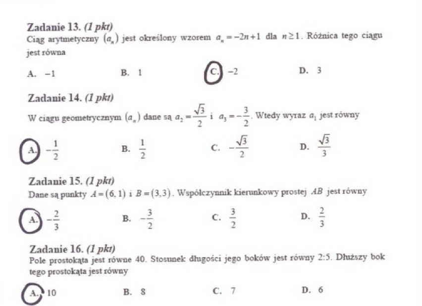 7 marca 2012 uczniowie napisali maturę próbną z matematyki z...