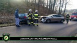 Malec. Wypadek na łuku drogi. Kierowcy cali, samochody rozbite