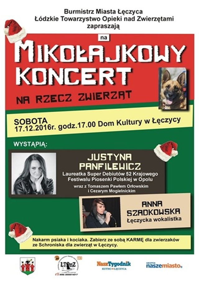 Mikołajkowy koncert na rzecz zwierząt odbędzie się 17 grudnia