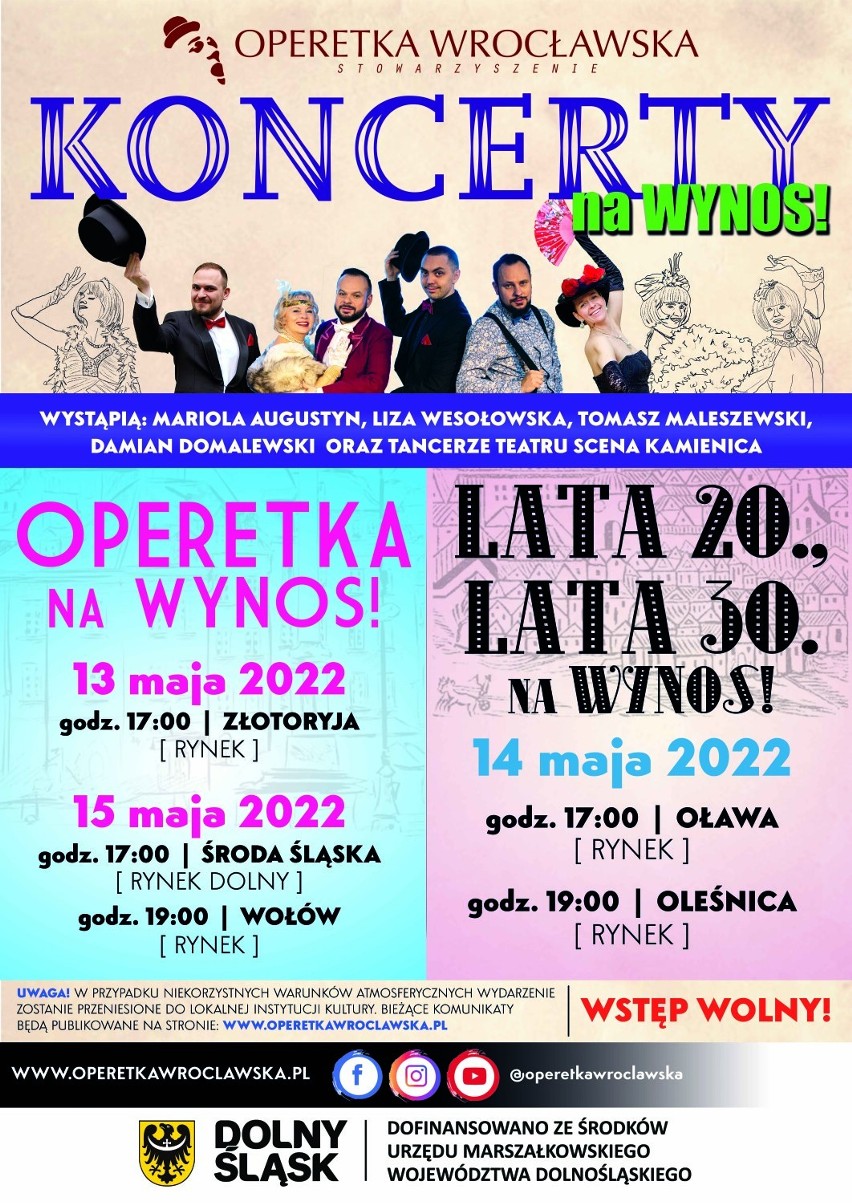 Koncert operetkowy w Rynku "Lata 20., i 30. na WYNOS!"