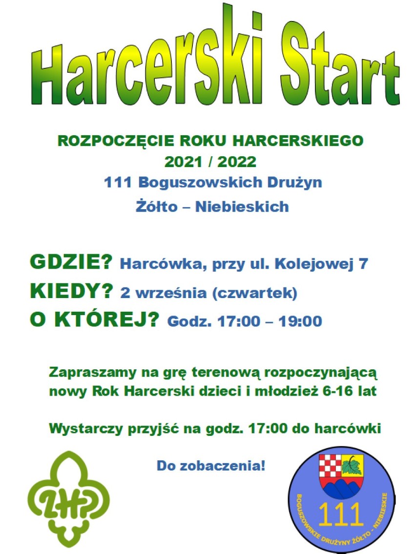 W Boguszowie-Gorcach już we czwartek, 2 września Rozpoczęcie Roku Harcerskiego