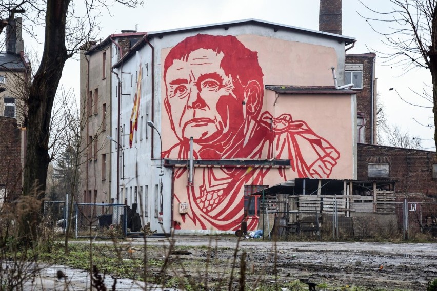 Mural z Jarosławem Kaczyńskim w Gdańsku