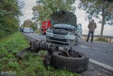 Zderzenie na drodze krajowej nr 36 w Smoszewie. Jedna osoba trafiła do szpitala