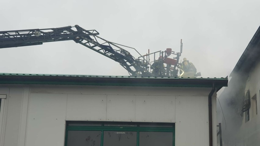 Pożar w Skarżysku-Kamiennej. Z ogniem w warsztacie przy ulicy Mościckiego walczyło sześć zastępów strażackich. Zobacz zdjęcia