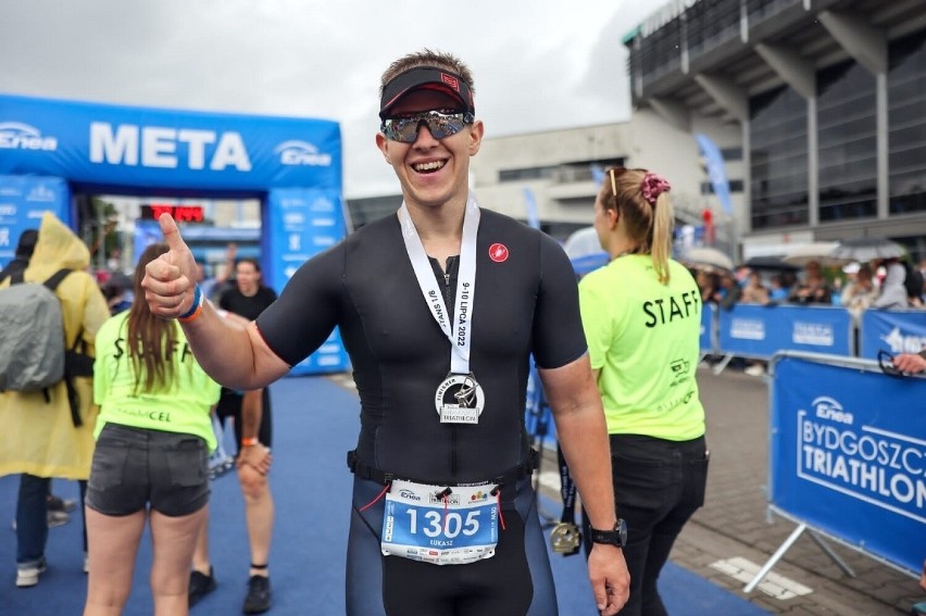 Starszy sierż. Łukasz Witkowski podczas  „Enea Triathlon...