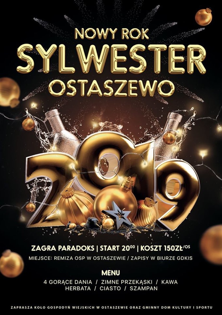 Mieszkańcy powiatu nowodworskiego będą witać Nowy Rok 2020 na balach sylwestrowych i pod chmurką.