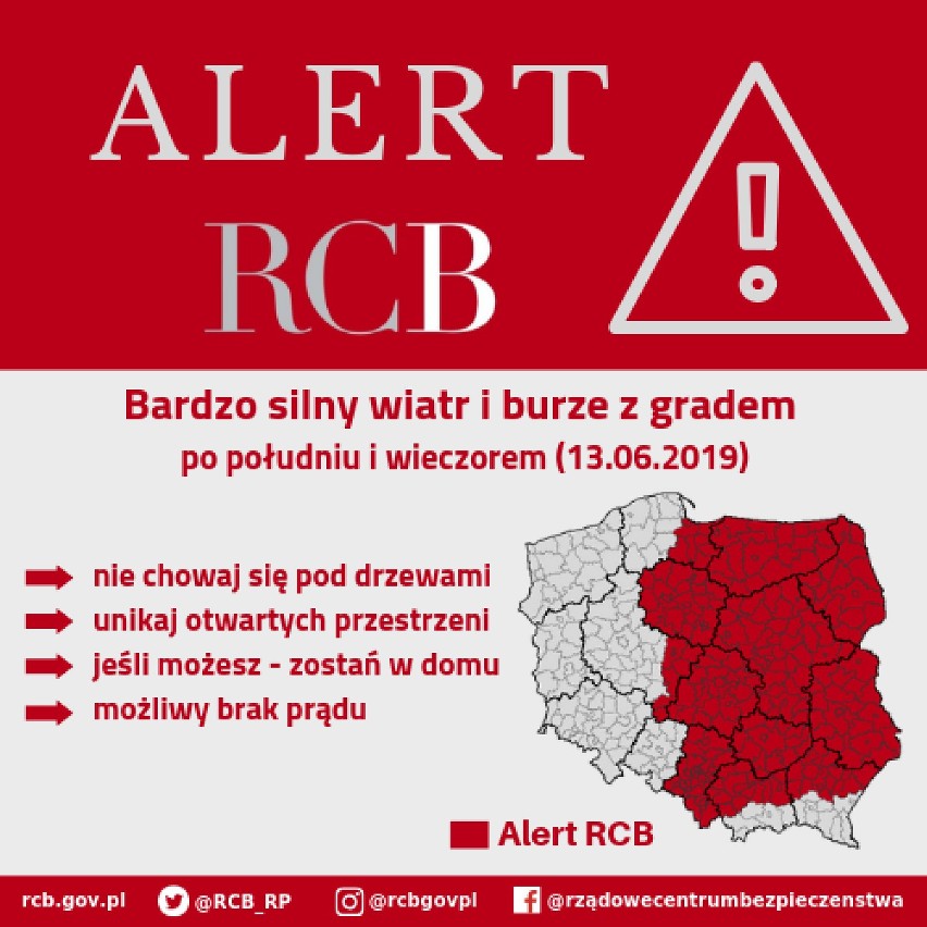 Burze z gradem w woj. śląskim [13.06.2019]. W porywach do 115 km/h, możliwe... trąby powietrzne!