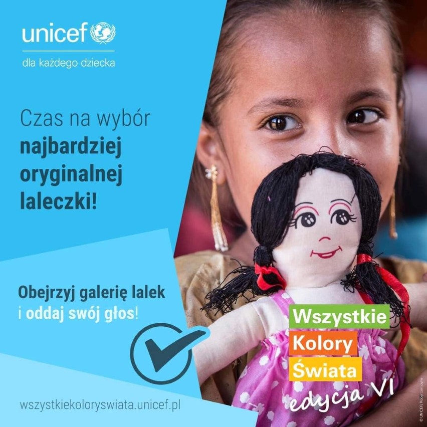  Zagłosuj na lalkę łowiczankę z Zespołu Szkół Technicznych w Koninie. VI edycji ogólnopolskiej akcji edukacyjnej UNICEF.
