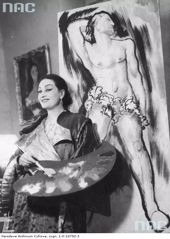 Hanna Parysiewicz jako malarka w jednej ze scen komedii (1934 r.)