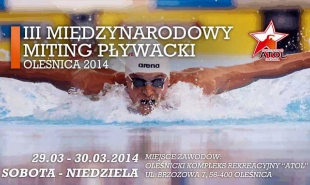 Plakat promujący III Miting Pływacki w Oleśnicy
