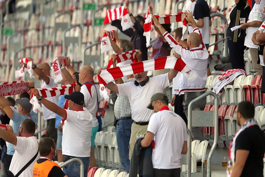 Fani ŁKS Łódź podczas meczu z Wisłą Kraków