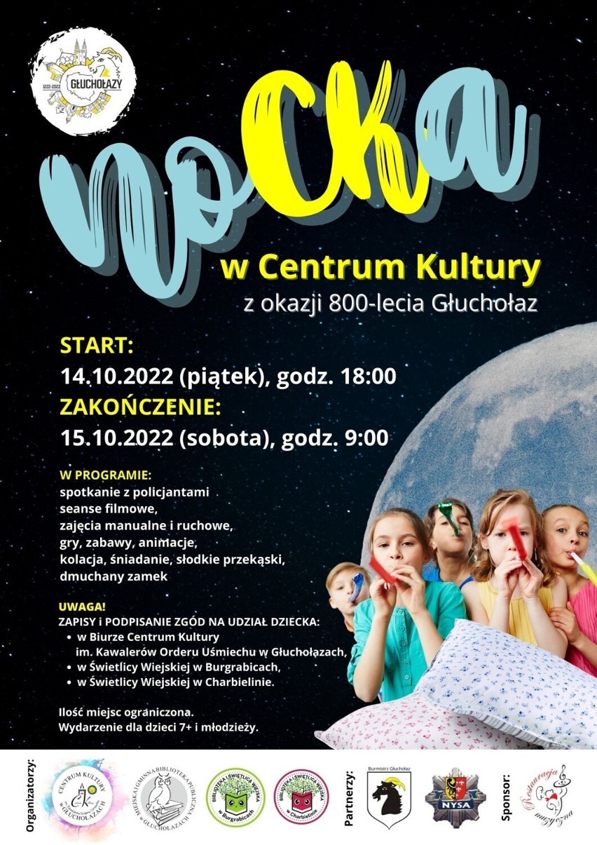 Dziś „noCKa w Centrum Kultury”.  Miejsko - Gminna Biblioteka...