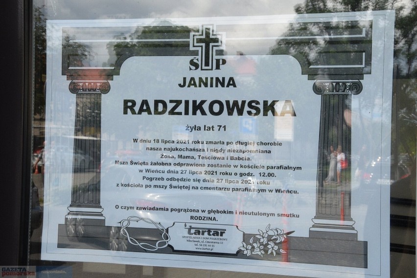 Pogrzeb Janiny Radzikowskiej, skarbnik Urzędu Miasta we...