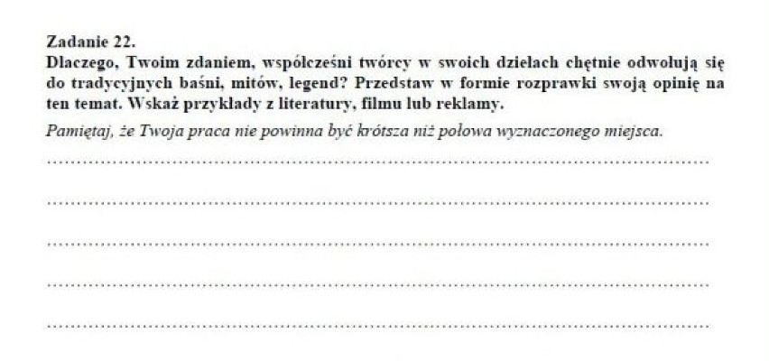 Pytanie nr 22 z próbnego testuu gimnazjalnego (polski) 2013 z CKE