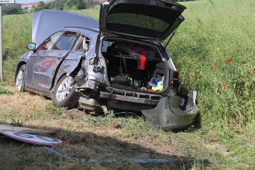 Wypadek na drodze z Koskowic do Grzybian, zobaczcie zdjęcia