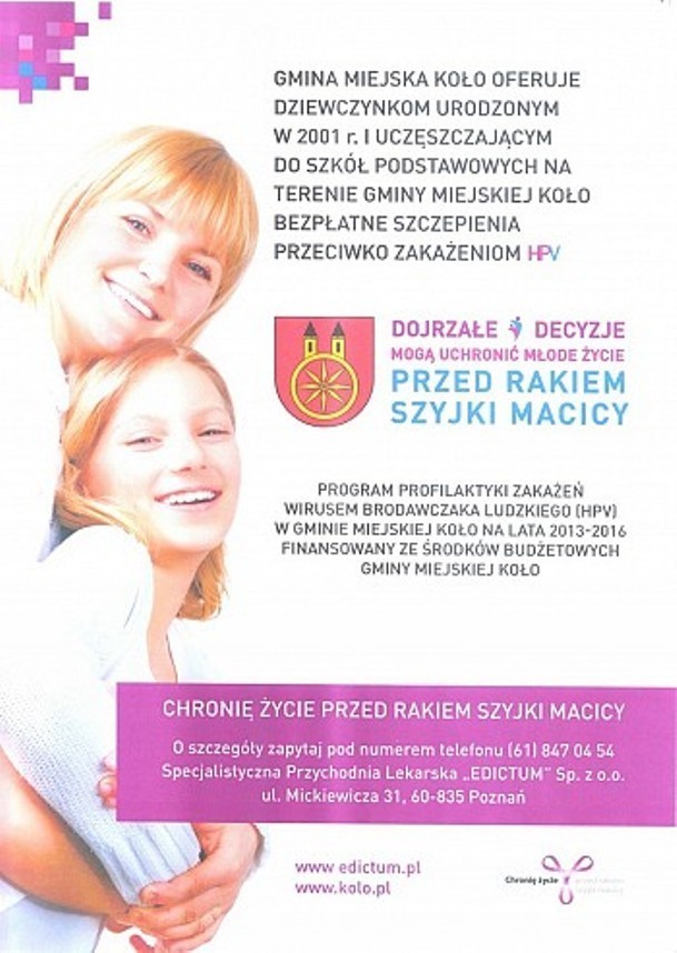 Szczepionka HPV - Więcej informacji będzie można uzyskać podczas spotkania w Ratuszu