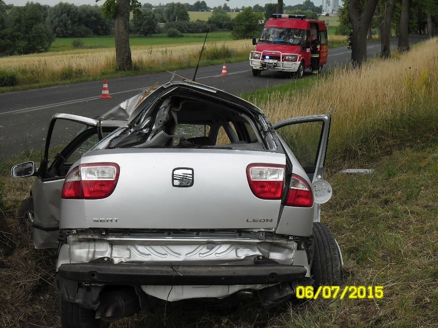 Wypadek między Grudziądzem i Radzyniem. Młody kierowca poniósł śmierć na miejscu [zdjęcia]