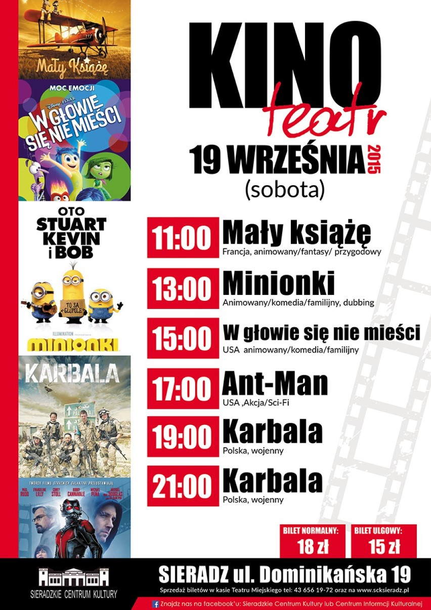 Sześć seansów 19 września w sieradzkim kinie: Karbala, Minionki, Mały Książę i...