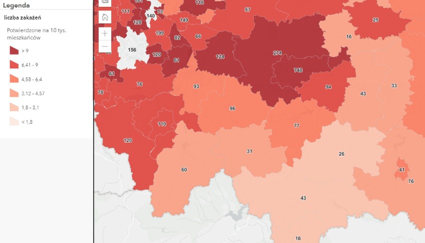 Chrzanów, Oświęcim, Wadowice, Olkusz. Nie żyje 13 osób z COVID-19, 410 nowych przypadków zakażenia koronawirusem w regionie