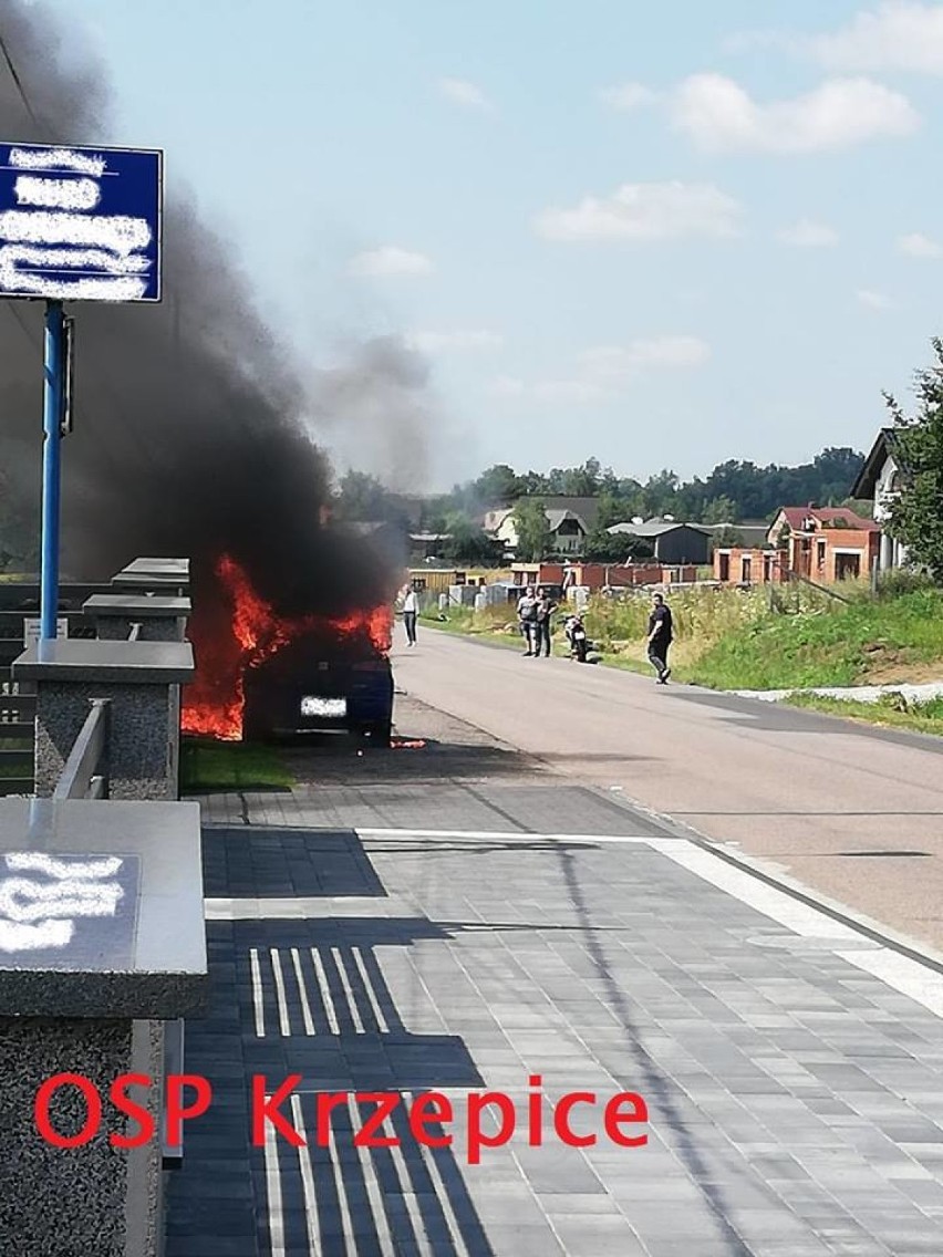 OSP Krzepice: Pożar seata w Lutrowskich ZDJĘCIA 
