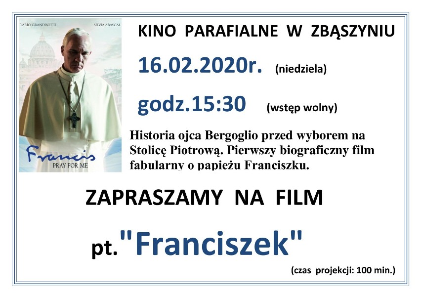 "FRANCISZEK" seans w kinie parafialnym  - 16 lutego 2020  [Zapowiedź]