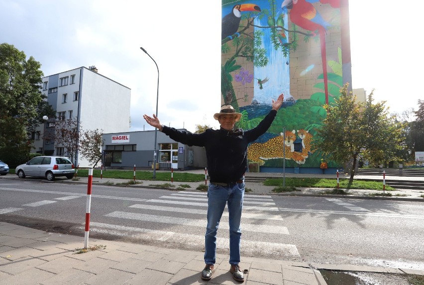 Roberto Vergara Lino z Salwadoru namalował piękny mural w Radomiu. Można go podziwiać na wieżowcu przy ulicy Żeromskiego 116