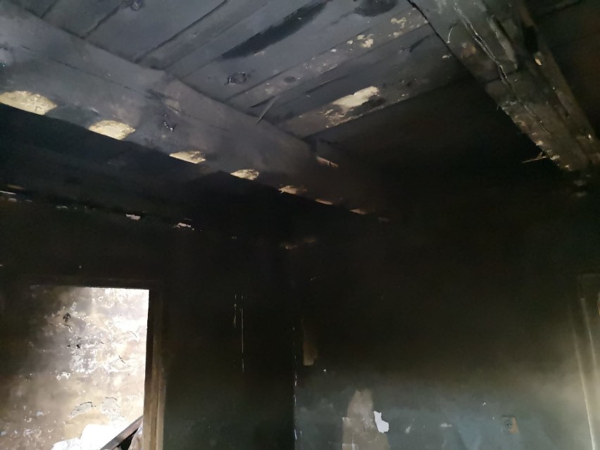 Pożar budynku mieszkalnego w Michałowie pod Zduńską Wolą [zdjęcia]