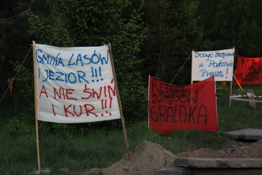 Mieszkańcy Czarnej Dąbrówki protestują przeciwko hodowli świń we wsi. Blokują drogę [ZDJĘCIA] 