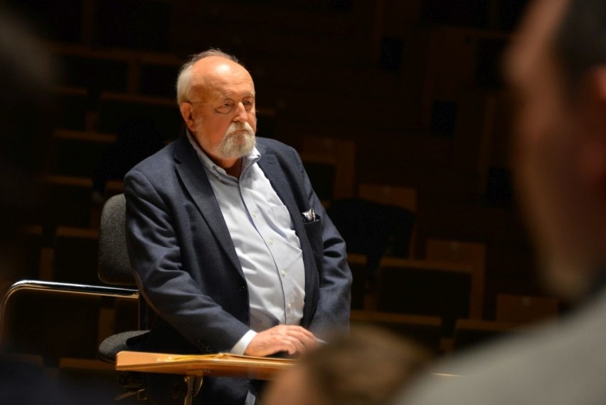 Krzysztof Penderecki w Kielcach. Poprowadził próbę generalną [WIDEO]