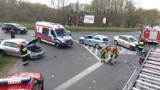 Wypadek na drodze krajowej nr 91 w Chełmnie [zdjęcia]