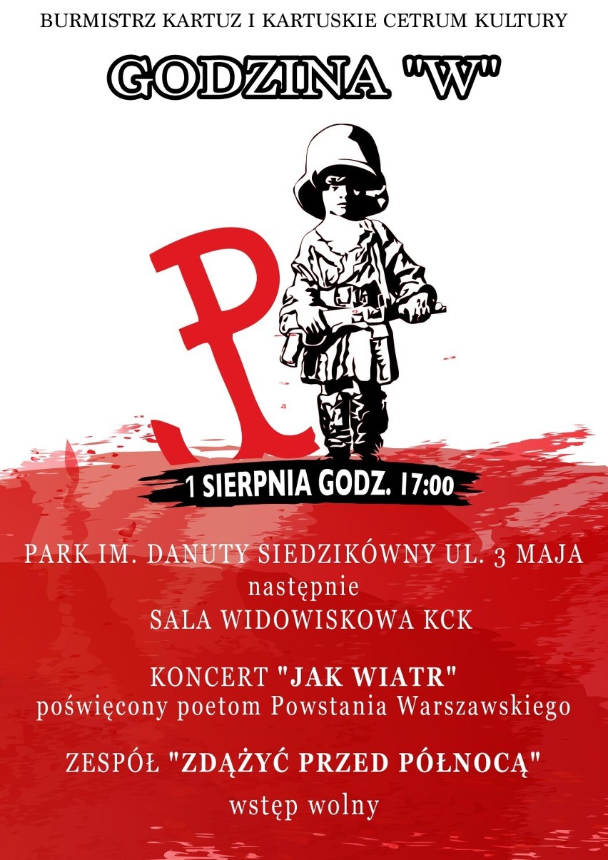 "Godzina W" w Kartuzach. Uczcijmy 78. rocznicę Powstania Warszawskiego 