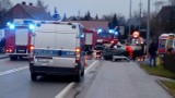 Wypadek w miejscowości Różyny. Zderzyła się osobówka z ciężarówką, kierowca audi poszkodowany [wideo,zdjęcia]