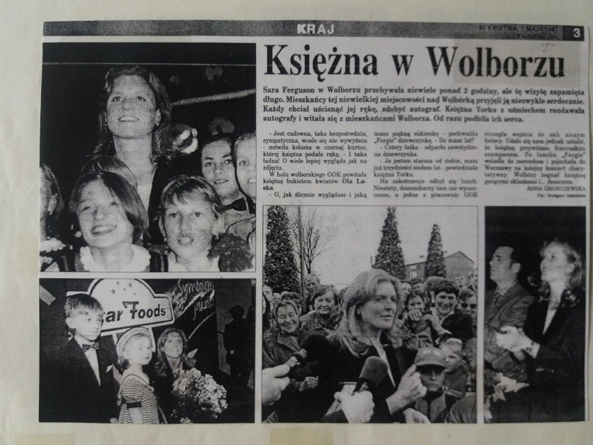 Księżna Sarah, czyli Fergie w Wolborzu w 1997 roku....