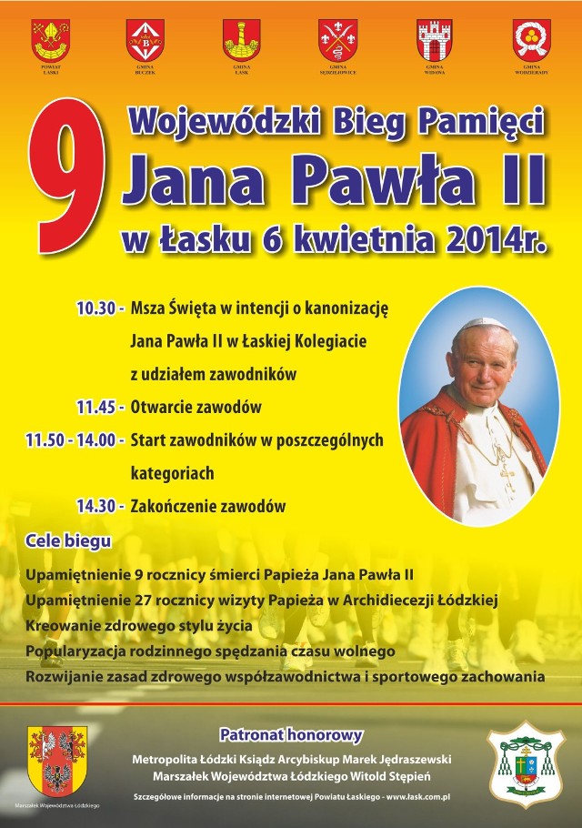 IX Wojewódzki Bieg Pamięci Jana Pawła II w Łasku