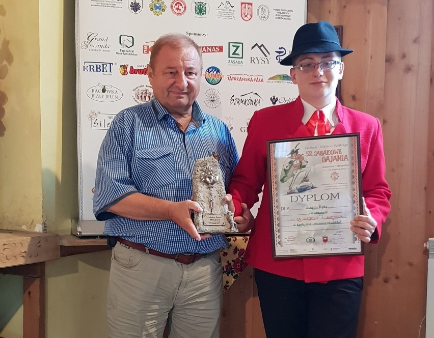 Łukasz Piątek  zdobył I nagrodę i Góralską spinką  na Festiwalu Folkloru Polskiego - Sabałowe Bajania w Bukowinie Tatrzańskiej
