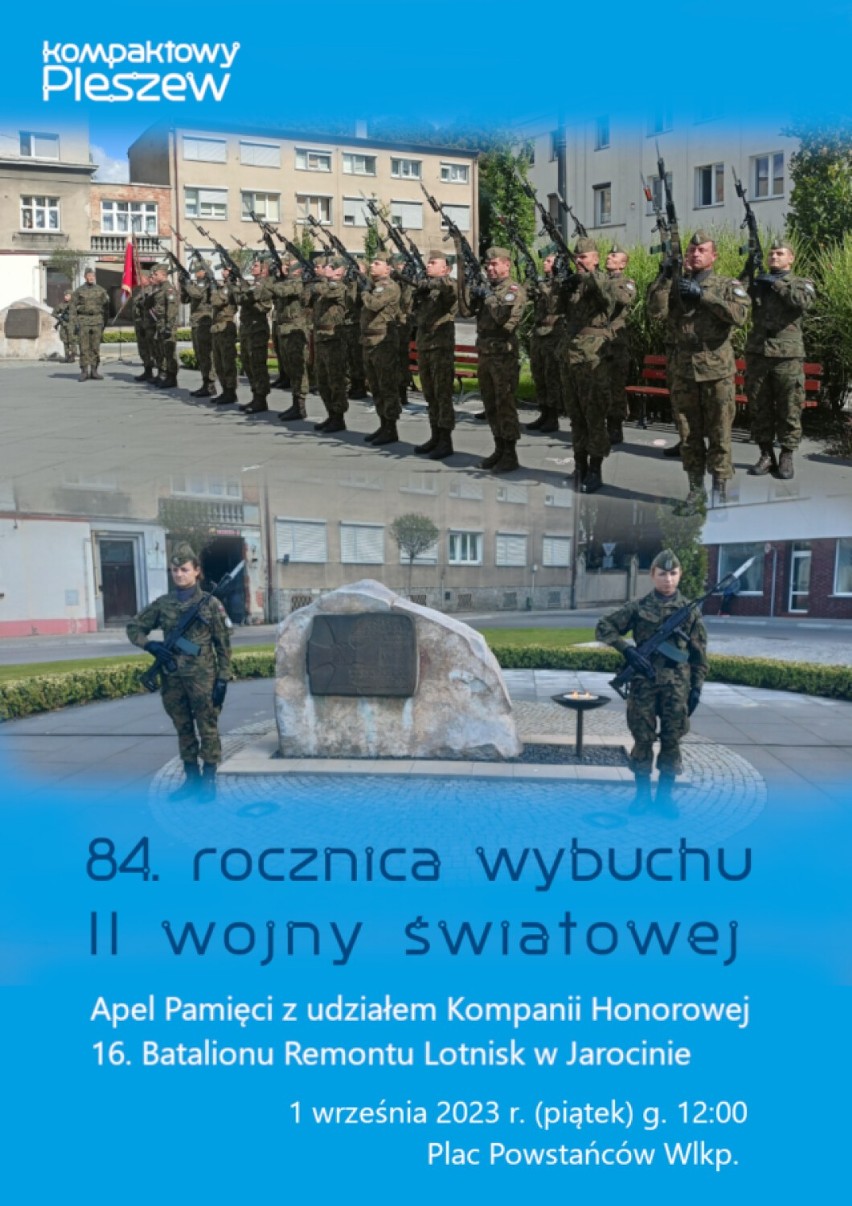 Mieszkańcy Pleszewa upamiętnią 84. rocznicę wybuchu II wojny...