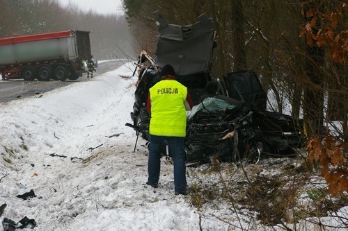 Wypadek drogowy na trasie Krzyżowiec - Jezierzyce Kościelne