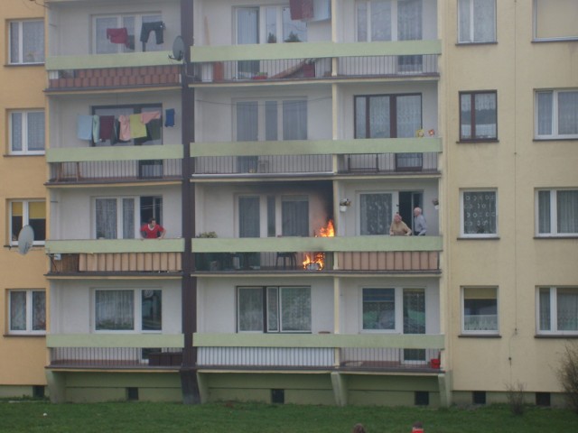 pożar na balkonie
