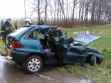 Wypadek na trasie na trasie Galiny - Bisztynek. Trzy osoby ranne [ZDJĘCIA]
