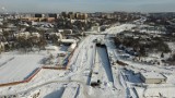 Kraków. Zimowa aura nie zatrzymała budowy Trasy Łagiewnickiej [ZDJĘCIA]