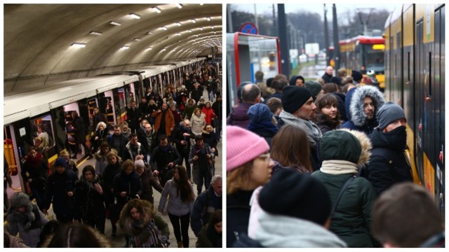 Warszawa po feriach. Potężne korki, tłumy na przystankach. Koniec ferii znów nas zaskoczył? [ZDJĘCIA]