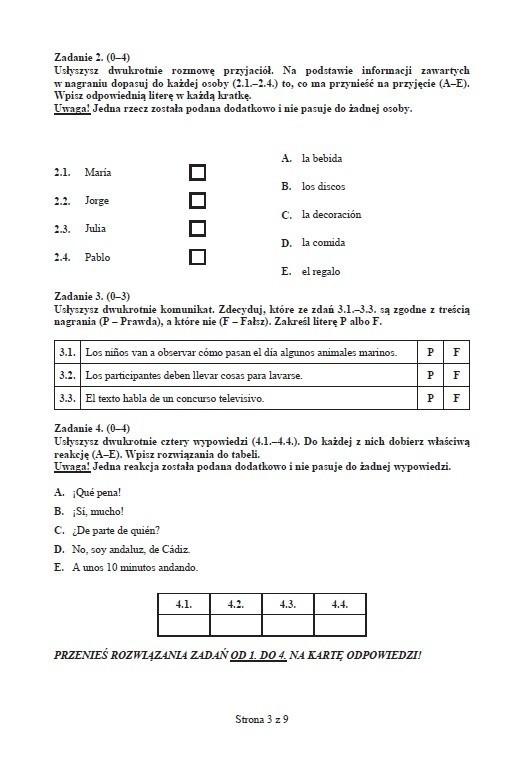Wielkopolska: Próbny egzamin gimnazjalny z języka hiszpańskiego [ARKUSZE, ODPOWIEDZI]